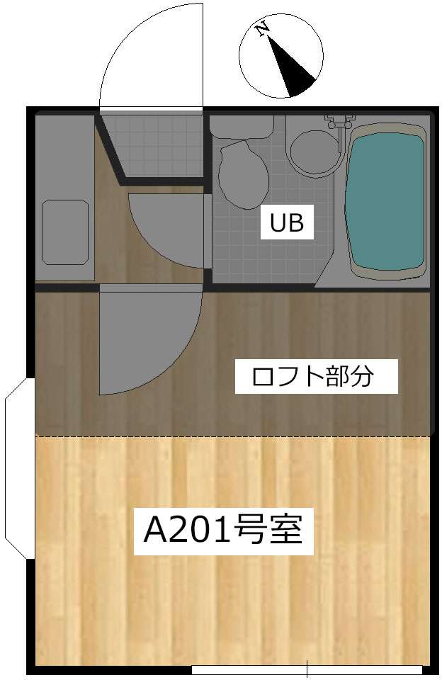 【間取り】小田急線JR横浜線町田駅の賃貸アパート:プラザ・ドゥ・デボンA201号室