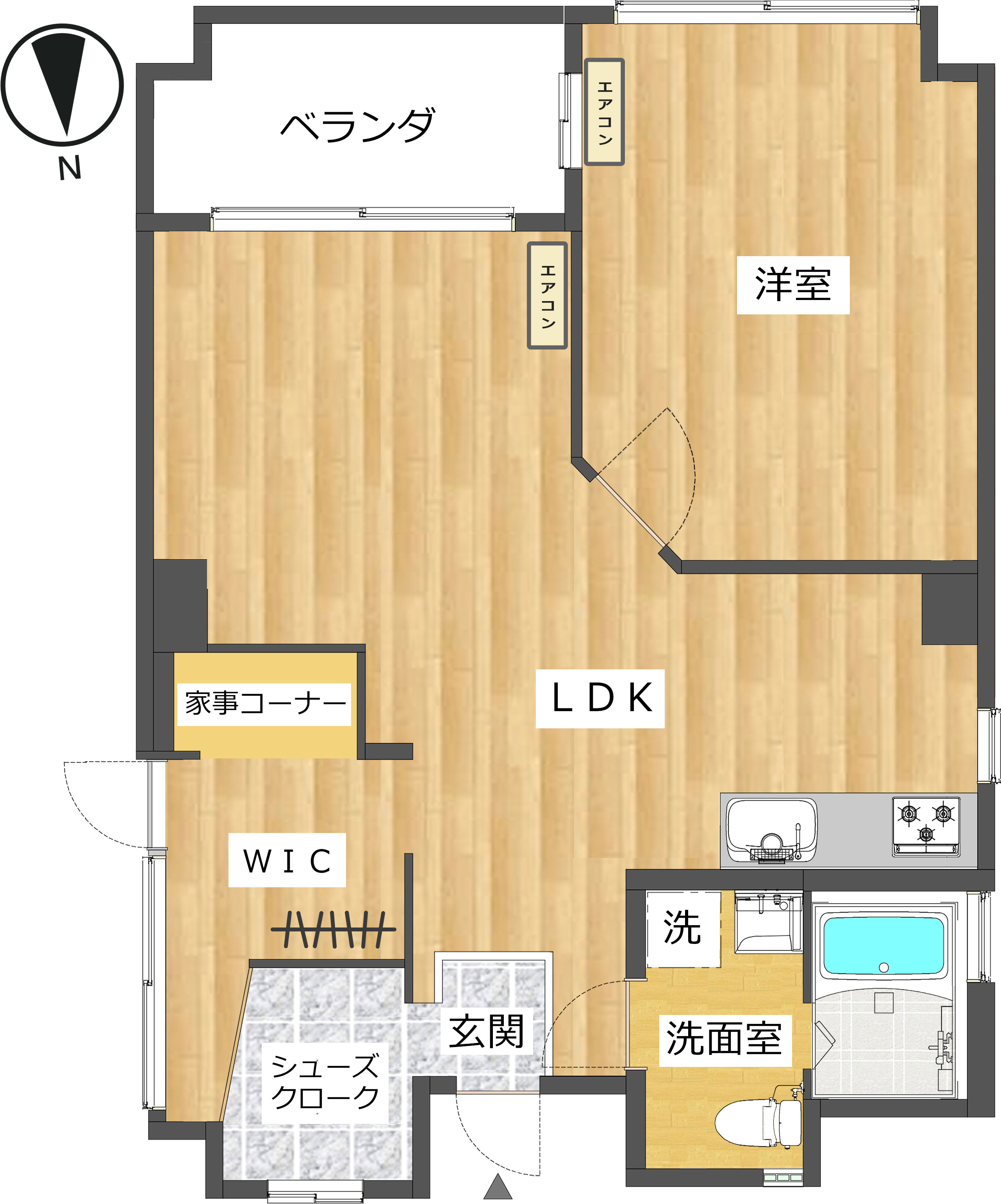 【間取り】小田急線柿生駅の賃貸マンション:メイフラワー柿生601号室 【間取り】小田急線柿生駅の賃貸マンション:メイフラワー柿生601号室