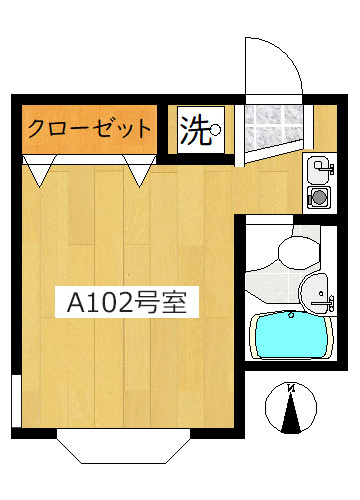 【間取り】小田急線読売ランド前駅の賃貸アパート:パレット西生田A102号室