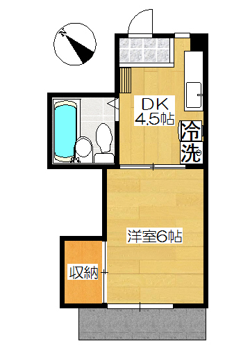 【間取り】小田急線生田駅の賃貸マンション：シルクハイツ101号室