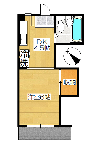 【間取り】小田急線生田駅の賃貸マンション：シルクハイツ102号室