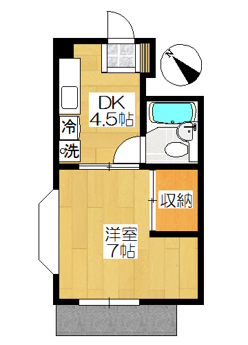 【間取り】小田急線生田駅の賃貸マンション:シルクハイツ303号室 【間取り】小田急線生田駅の賃貸マンション:シルクハイツ303号室