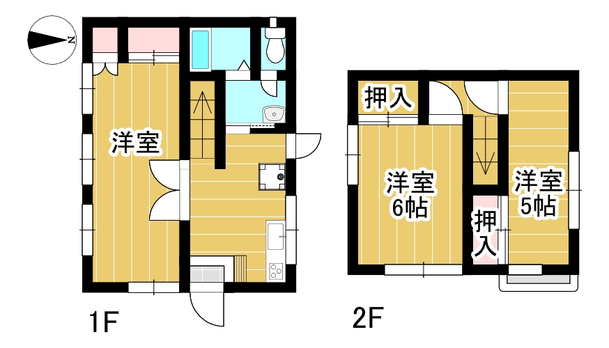 【間取り】ＪＲ中央線横浜線八高線八王子駅の賃貸アパート：万町貸家3DK号室